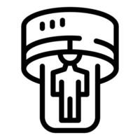 Man standing under medical scanner machine icon outline vector