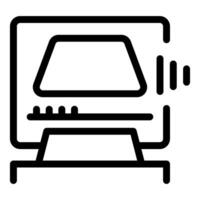 Old personal computer emitting sound waves icon vector