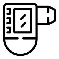 Digital thermometer showing temperature on display icon vector