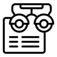 Optometrist checking eyesight with trial frame and eye chart vector