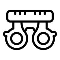 Trial frame holding corrective lenses for eyesight test vector