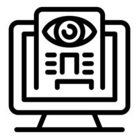Computer showing eye tracking system monitoring user data vector