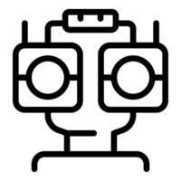 Robot head with sensors and antennas receiving signals vector