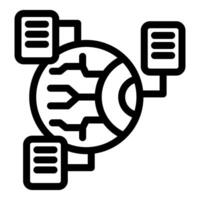 Artificial intelligence is processing data from servers vector