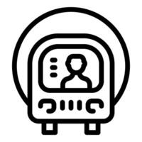 Public transportation screen showing passenger with signal icon vector