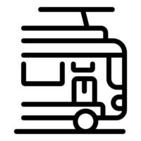 Delivery trolley bus moving fast with parcel box inside vector
