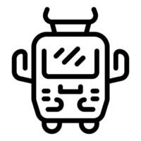 Trolleybus with horns icon, outline style vector