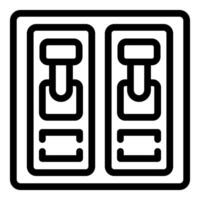 Electric control panel with two toggle switches showing on off position vector