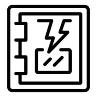 Electrical panel with fuse box icon showing power supply vector