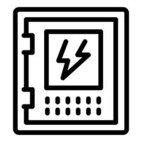 Electrical panel showing high voltage risk with lightning bolt symbol vector