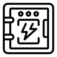 Electrical panel showing high voltage risk with lightning bolt symbol vector