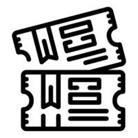 Two tickets icon showing entry permission for event vector