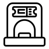 Ticket validator machine validating ticket for public transportation vector
