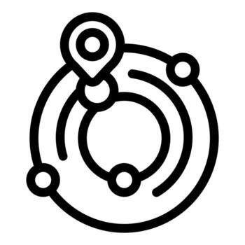 Global positioning system tracking location with pin icon vector