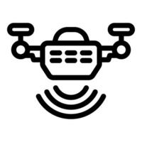 Drone emitting radio waves for remote control and communication vector