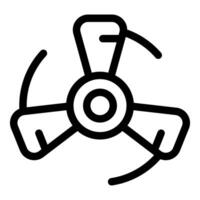 Three blade fidget spinner rotating, antistress toy icon vector