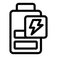 Battery icon showing power and energy levels vector