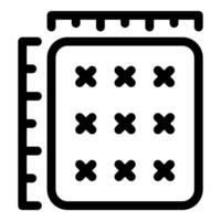 Tailor measuring fabric with ruler for sewing project icon vector