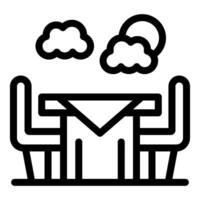 Romantic dinner table for two under the clouds vector