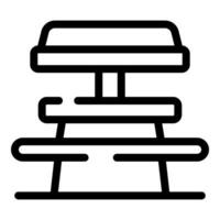 Double deck bench standing on ground for park visitors vector