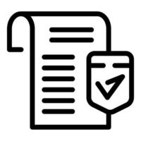 Shield protecting document with check mark, secure file concept vector