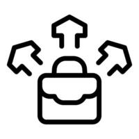 Briefcase expanding increasing capacity business concept icon vector