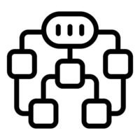 Complex network scheme with server connecting multiple devices vector