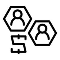 Business people connecting through a complex network scheme vector