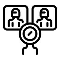 Hr specialist choosing the best candidate for the job using ai software vector