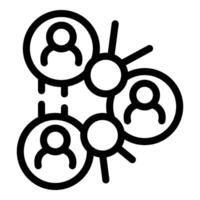 People connecting through network of nodes vector