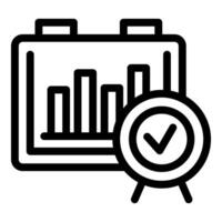 Presentation chart showing positive business results icon vector