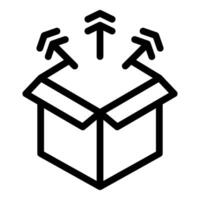 Open cardboard box receiving distribution of goods vector