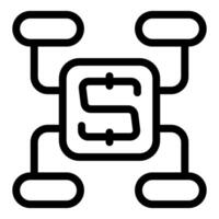 Software development process with agile methodology and connected stages icon vector