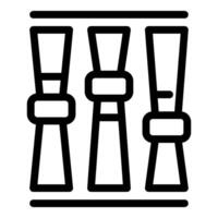 Three oboe reeds standing in a reed case ready for playing vector