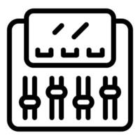 Audio mixing console icon representing sound recording and music production vector