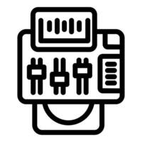 Audio mixing console combining a digital display and physical knobs for professional music production vector