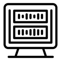 Simple icon of a server room showing a network connection vector
