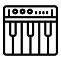 Electronic piano keyboard featuring keys and knobs for music creation vector