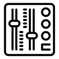 Audio mixer console panel showing adjusting knobs icon vector