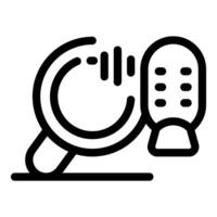 Voice search using smartphone app with sound wave icon vector