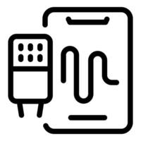 Glucose meter measuring blood sugar level on smartphone app vector