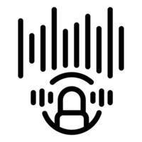 Fingerprint scanning soundwave for voice security system vector
