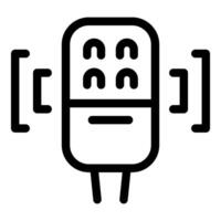 Robot communicating using brackets programming language icon vector