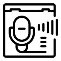 Microphone recording audio track on computer software interface vector