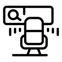Office worker searching for information using corporate software vector