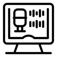Audio track being edited on desktop computer vector