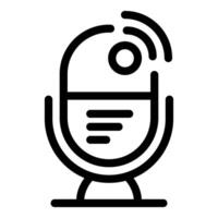 Voice control microphone emitting sound waves for smart home device vector