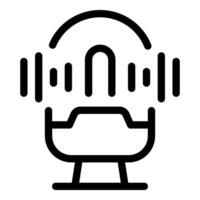 Baby monitor broadcasting sound waves icon showing sleeping infant vector