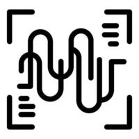 Voice recognition software analyzing sound wave icon vector
