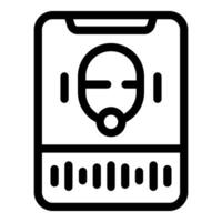 Voice recognition software processing audio waves on smartphone vector